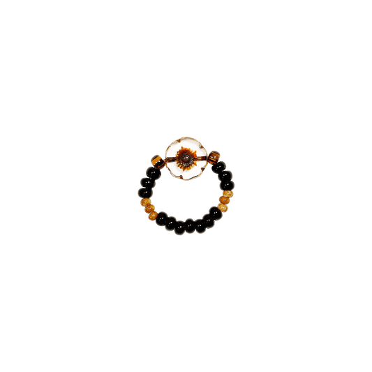 vintage handmade brown floral elegance ring