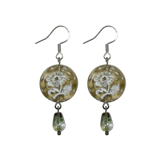 vintage handmade emerald floral whisper earrings